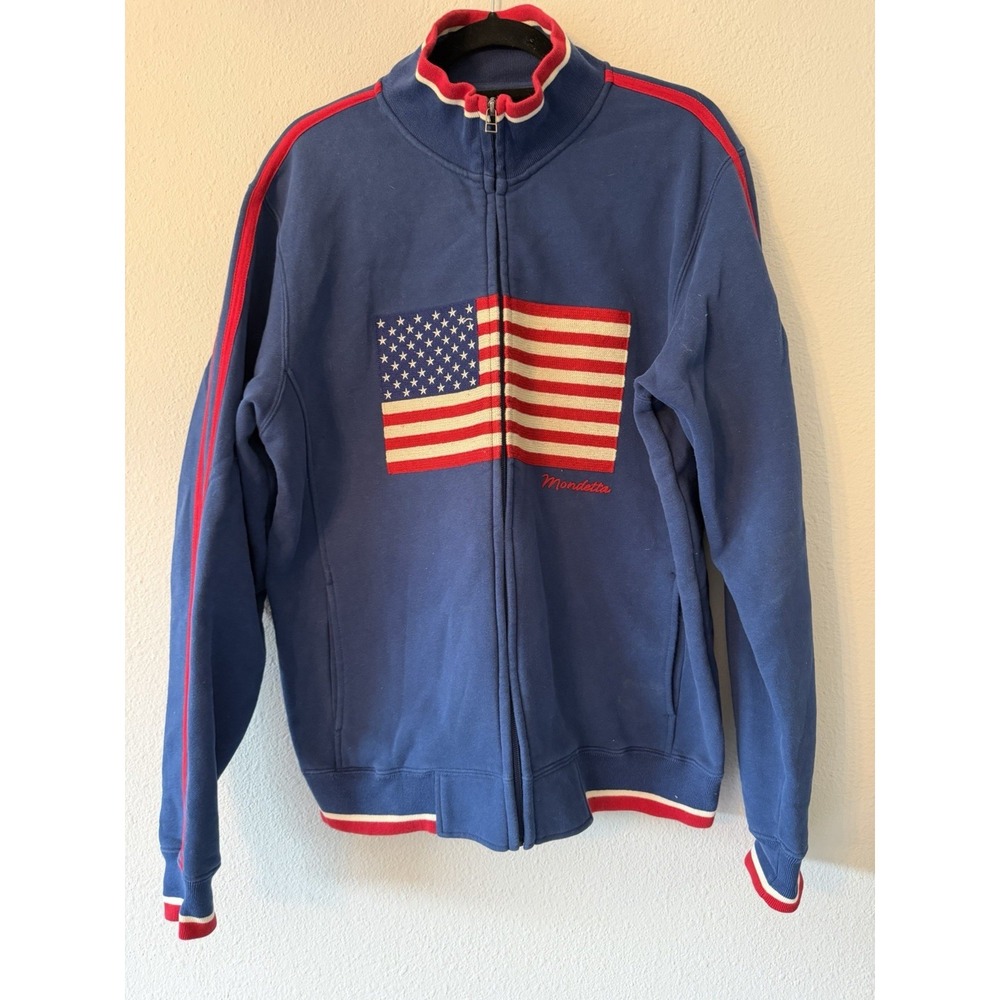 Mondetta-- A World Undivided Patriotic Warm-up Jacket USA Flag  Large